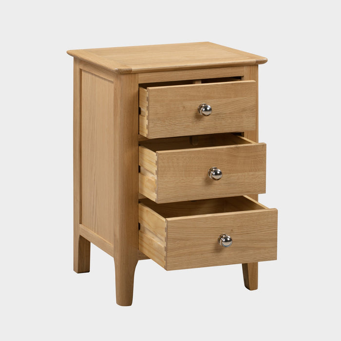 Cole 3 Drawer Bedside Oak