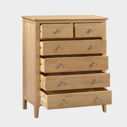 Cole Chest Oak 4+2 Drawer