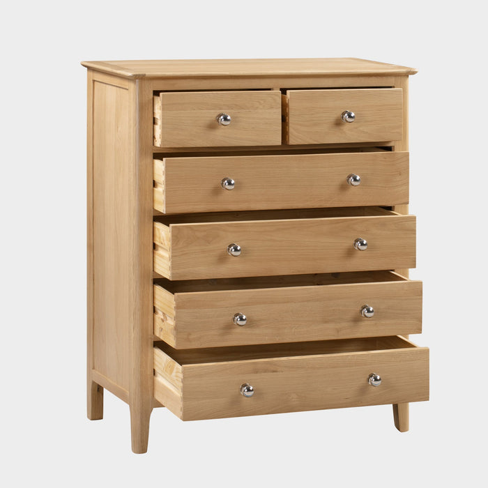 Cole Chest Oak 4+2 Drawer
