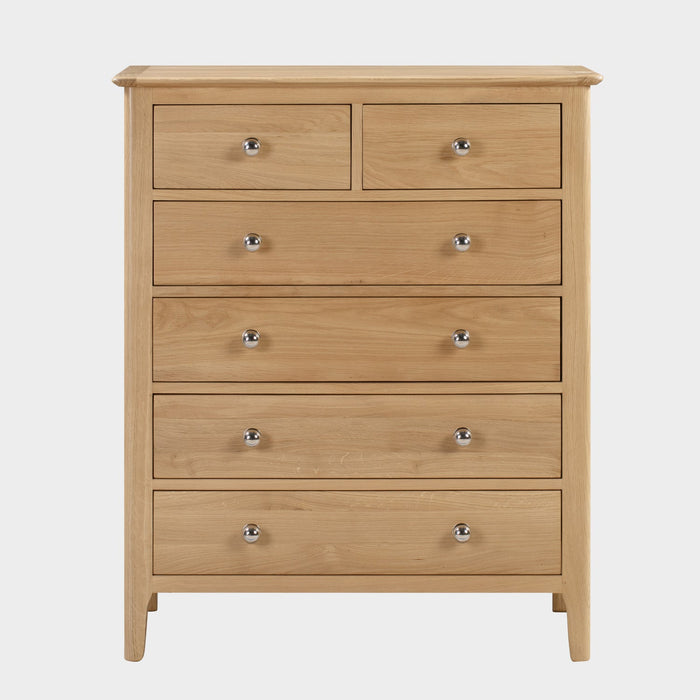 Cole Chest Oak 4+2 Drawer