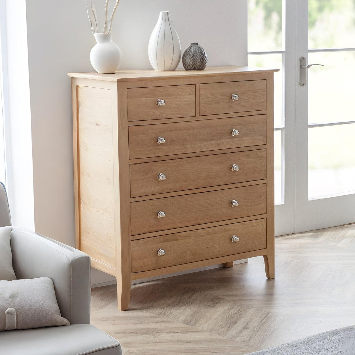Cole Chest Oak 4+2 Drawer