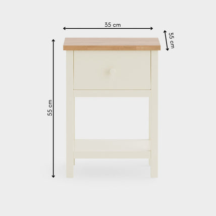 Connie 1 Drawer Bedside Ivory And Oak