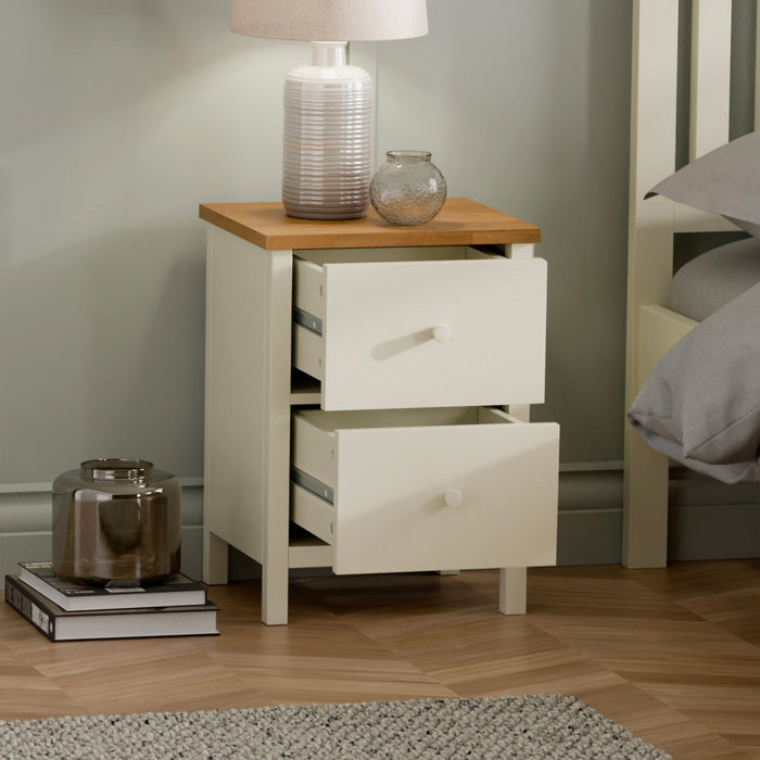 Connie 2 Drawer Chest Ivory and Oak