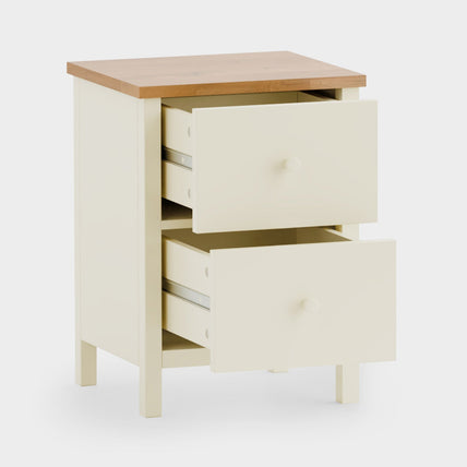 Connie 2 Drawer Chest Ivory and Oak