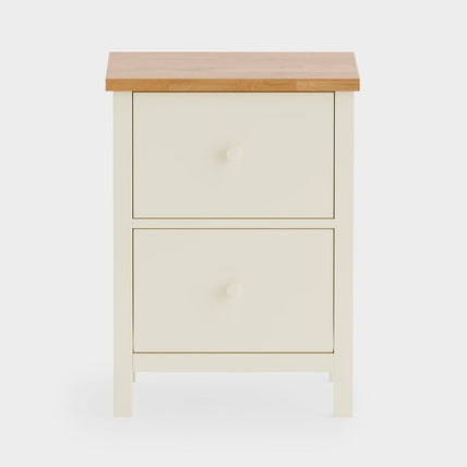 Connie 2 Drawer Chest Ivory and Oak