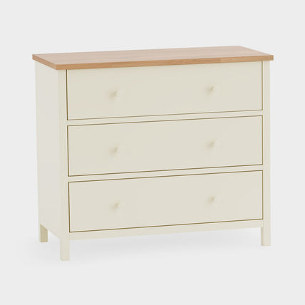Connie 3 Drawer Chest Ivory and Oak