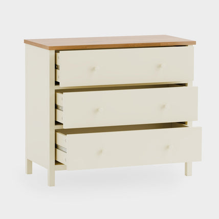 Connie 3 Drawer Chest Ivory and Oak