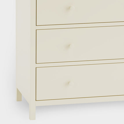 Connie 5 Drawer Wide Chest Ivory and Oak