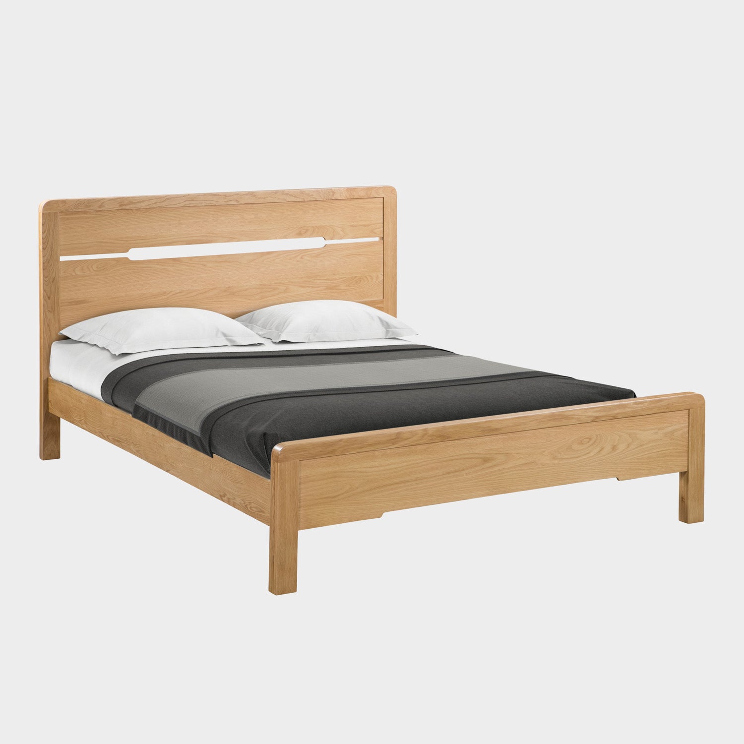 Curve Bed Frame Double Oak