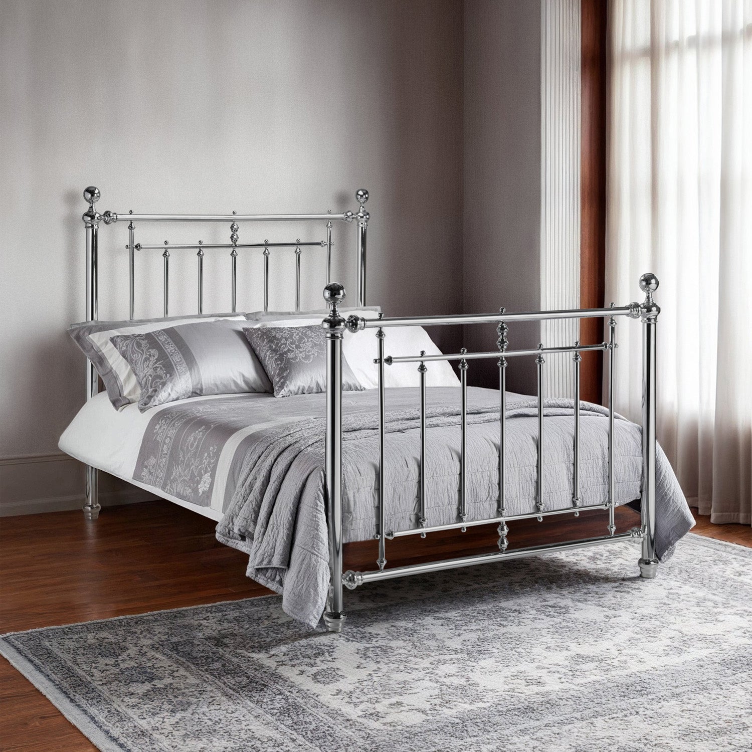 Empire Bed Frame Double Chrome