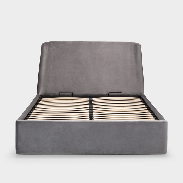 Fern Bed Frame Double Grey Ottoman Storage