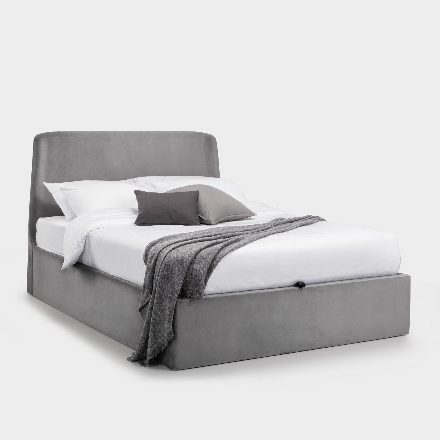 Fern Bed Frame Kingsize Grey Ottoman Storage
