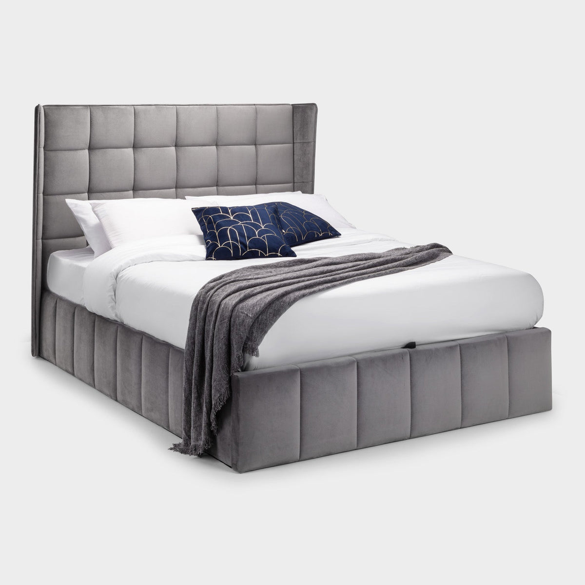 Gila Bed Frame Kingsize Light Grey Ottoman Storage