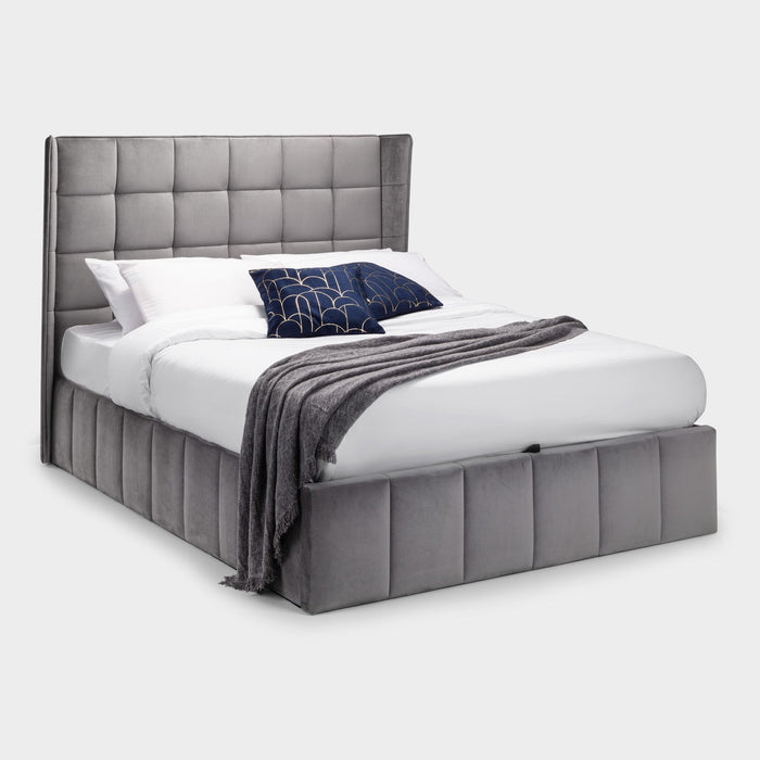 Gila Bed Frame Kingsize Light Grey Ottoman Storage