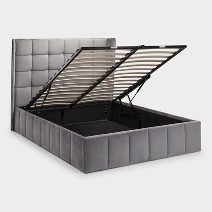 Gila Bed Frame Kingsize Light Grey Ottoman Storage