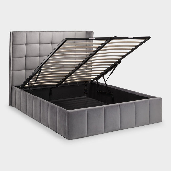 Gila Bed Frame Kingsize Light Grey Ottoman Storage