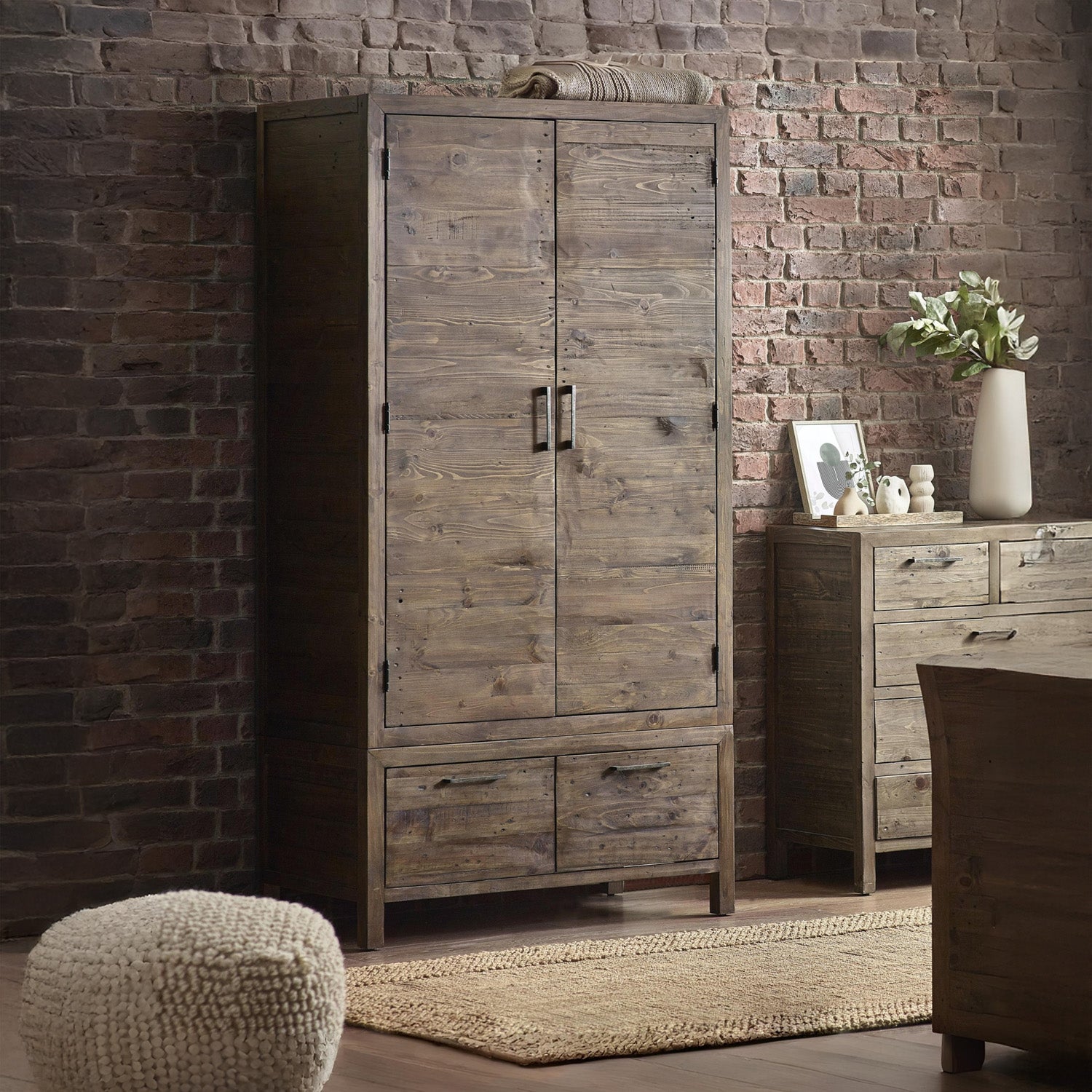 Haze 2 Door Wardrobe Cashew