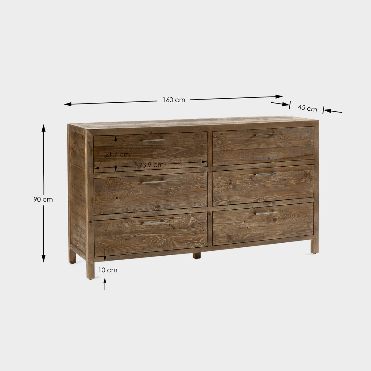 Haze 6 Drawer Wide Chest Cashew
