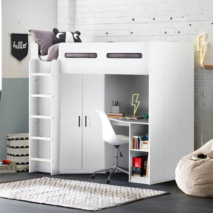 Holly High Sleeper Bed All White