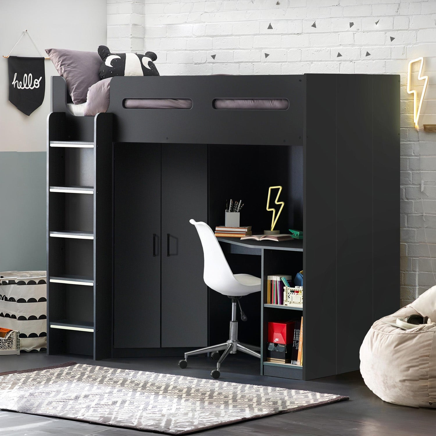 Holly High Sleeper Bed Anthracite