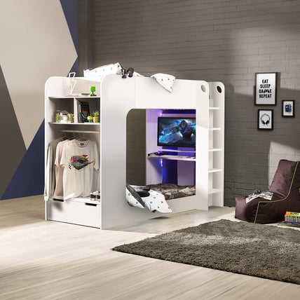 Indigo Gaming Bunk Bed White