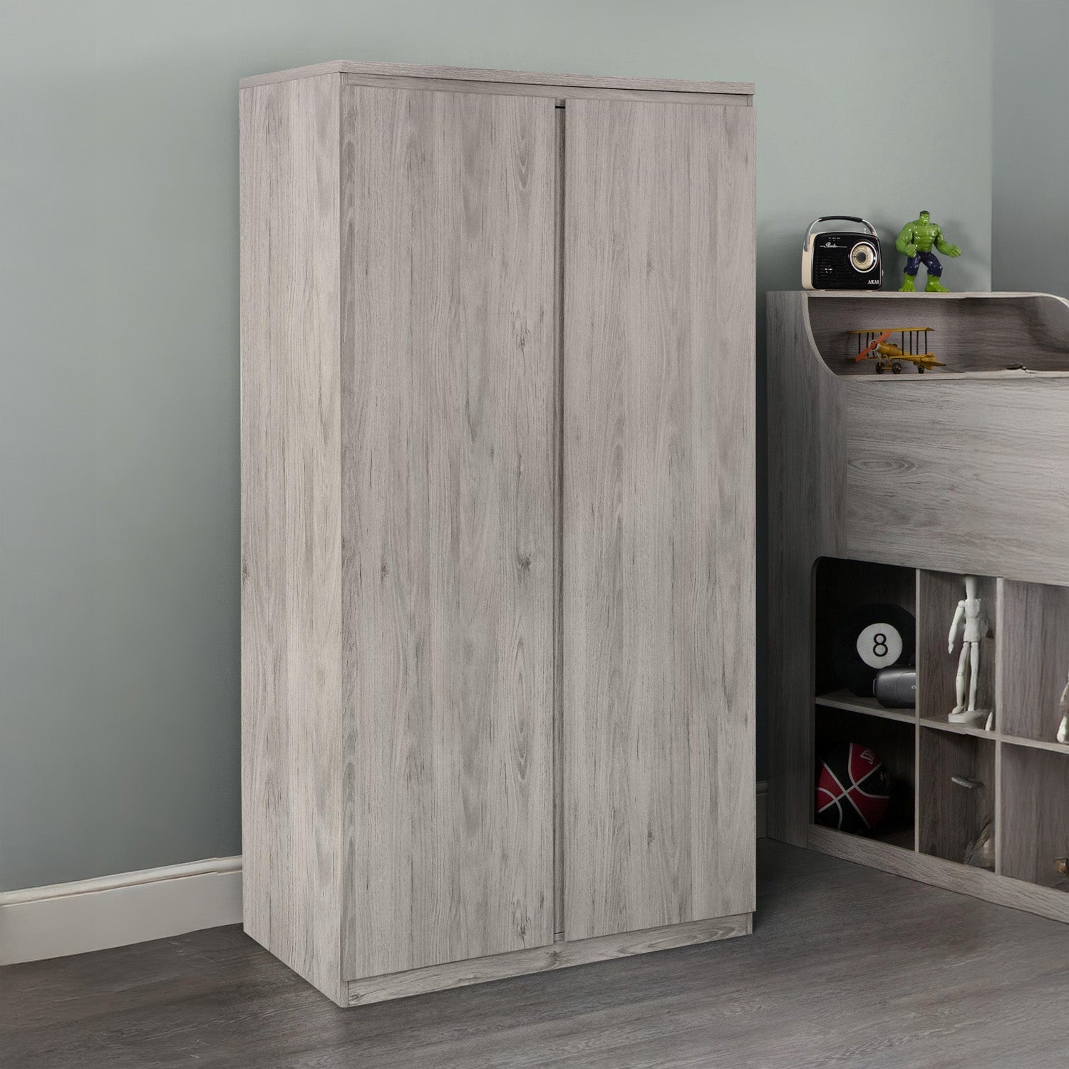 Jade 2 Door Wardrobe Grey Oak Effect