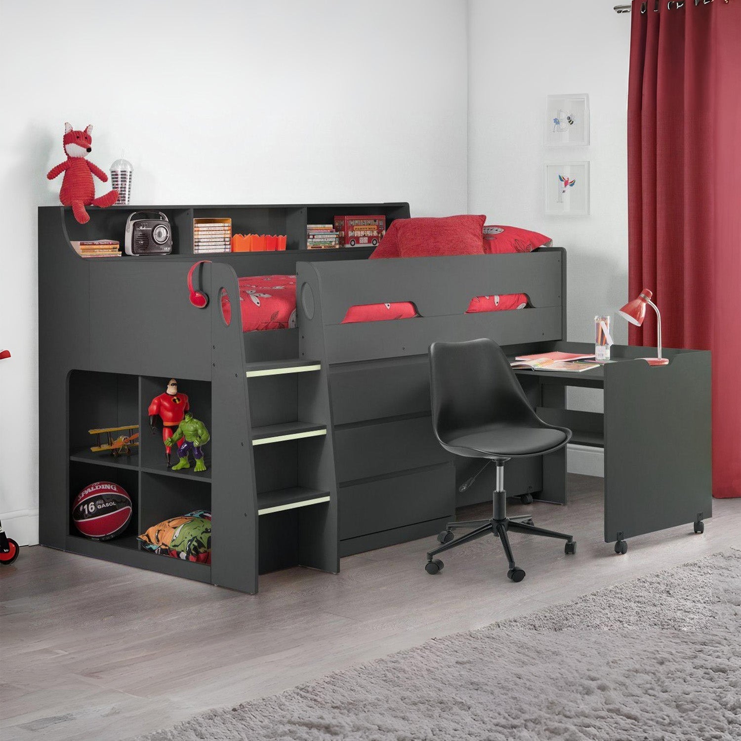 Jupiter Midsleeper Bed Anthracite