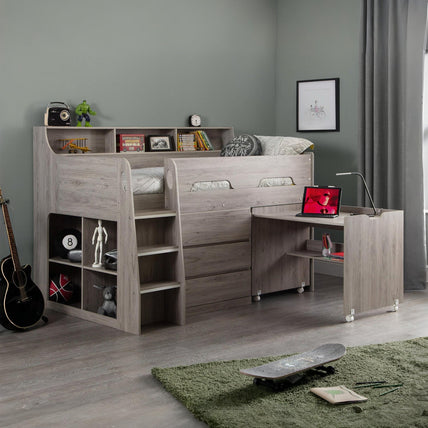 Jupiter Midsleeper Bed Grey Oak