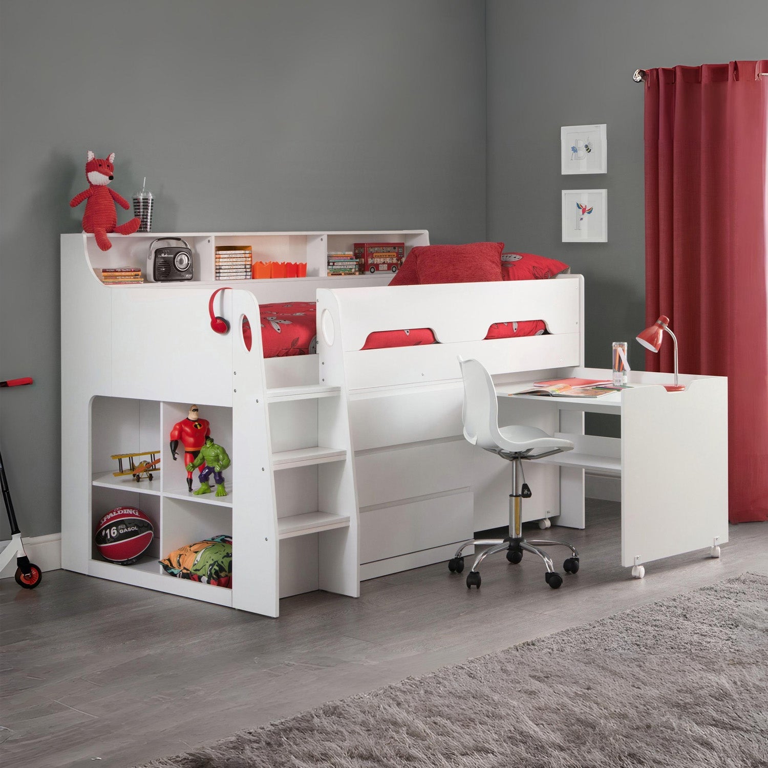 Jupiter Midsleeper Bed White