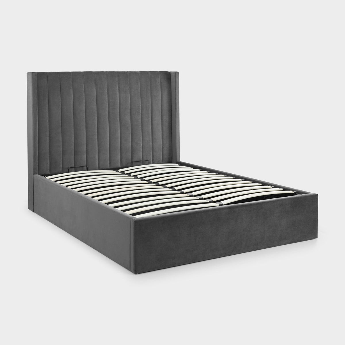 Lark Bed Frame Double Grey Ottoman Storage