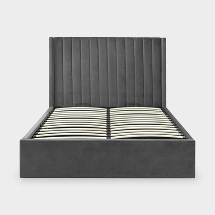 Lark Bed Frame Double Grey Ottoman Storage