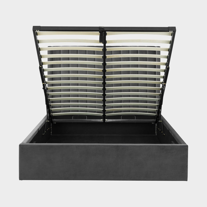 Lark Bed Frame Kingsize Grey Ottoman Storage