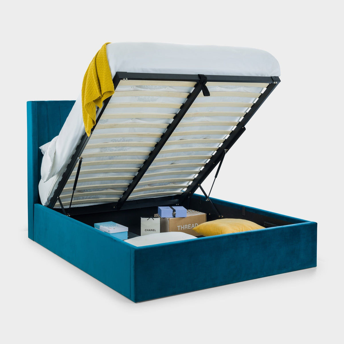 Lark Bed Frame Superking Teal Ottoman Storage