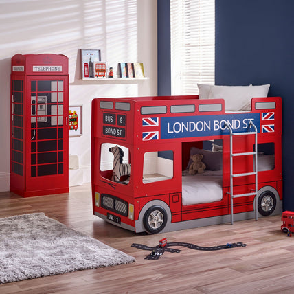 London Bus Bunk Bed Red Lacquer