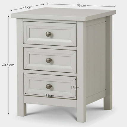 Marisol 3 Drawer Bedside Dove Grey