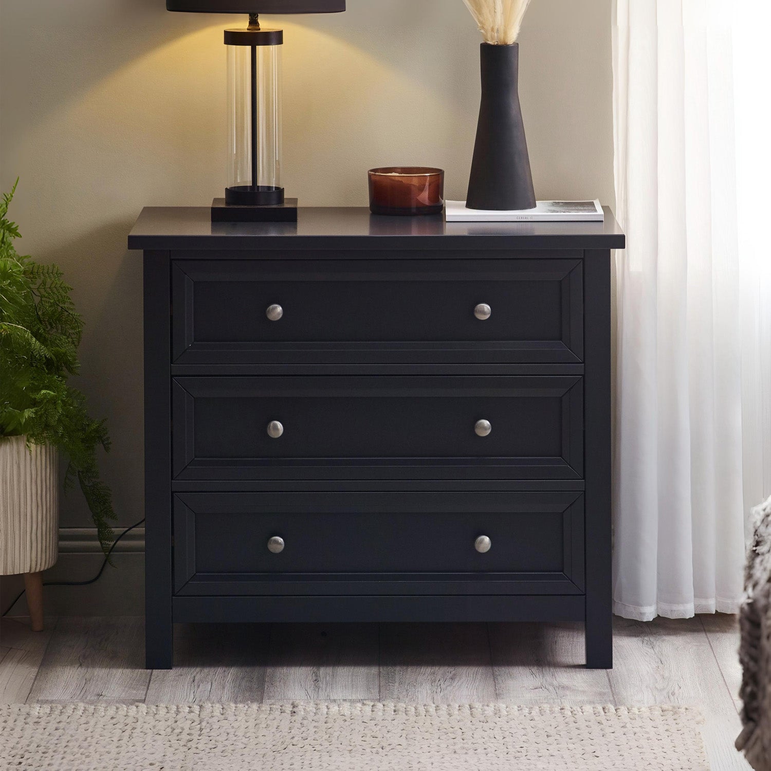 Marisol 3 Drawer Wide Chest Anthracite