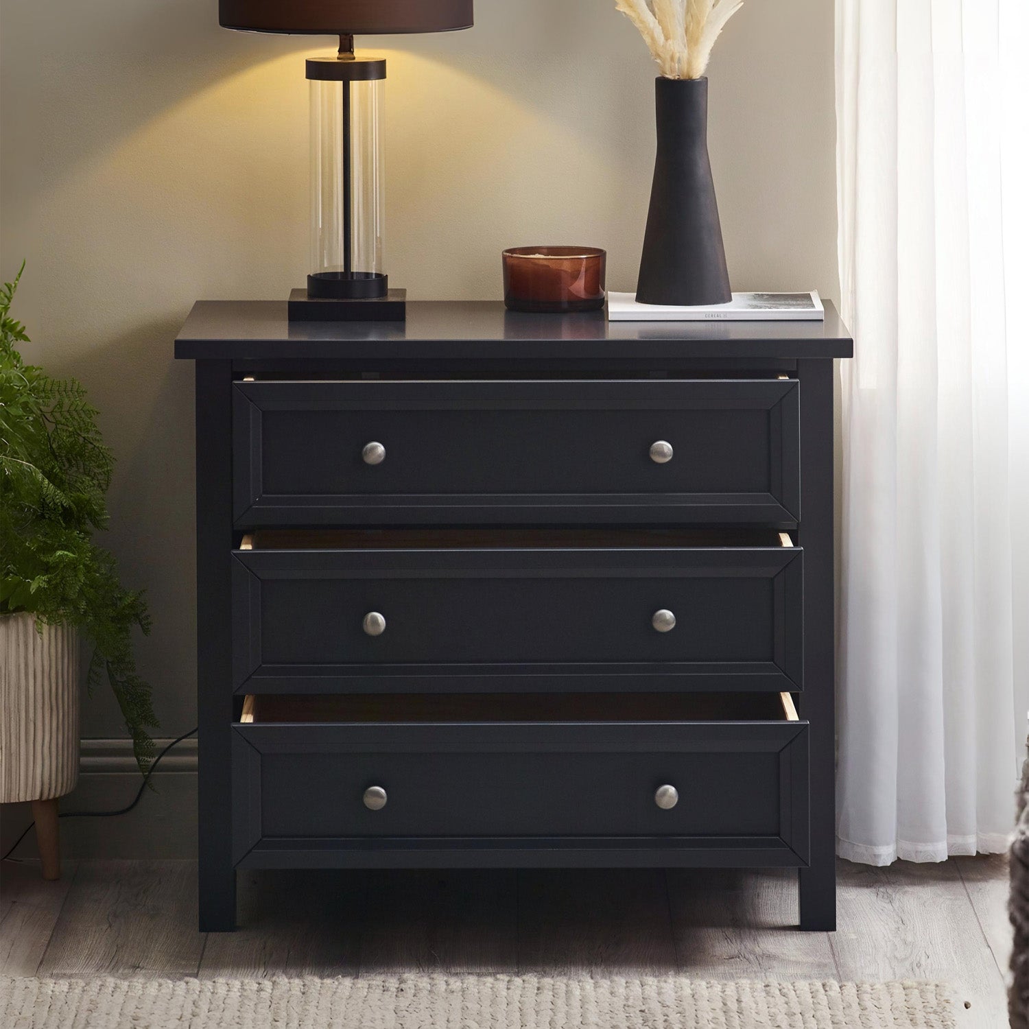 Marisol 3 Drawer Wide Chest Anthracite