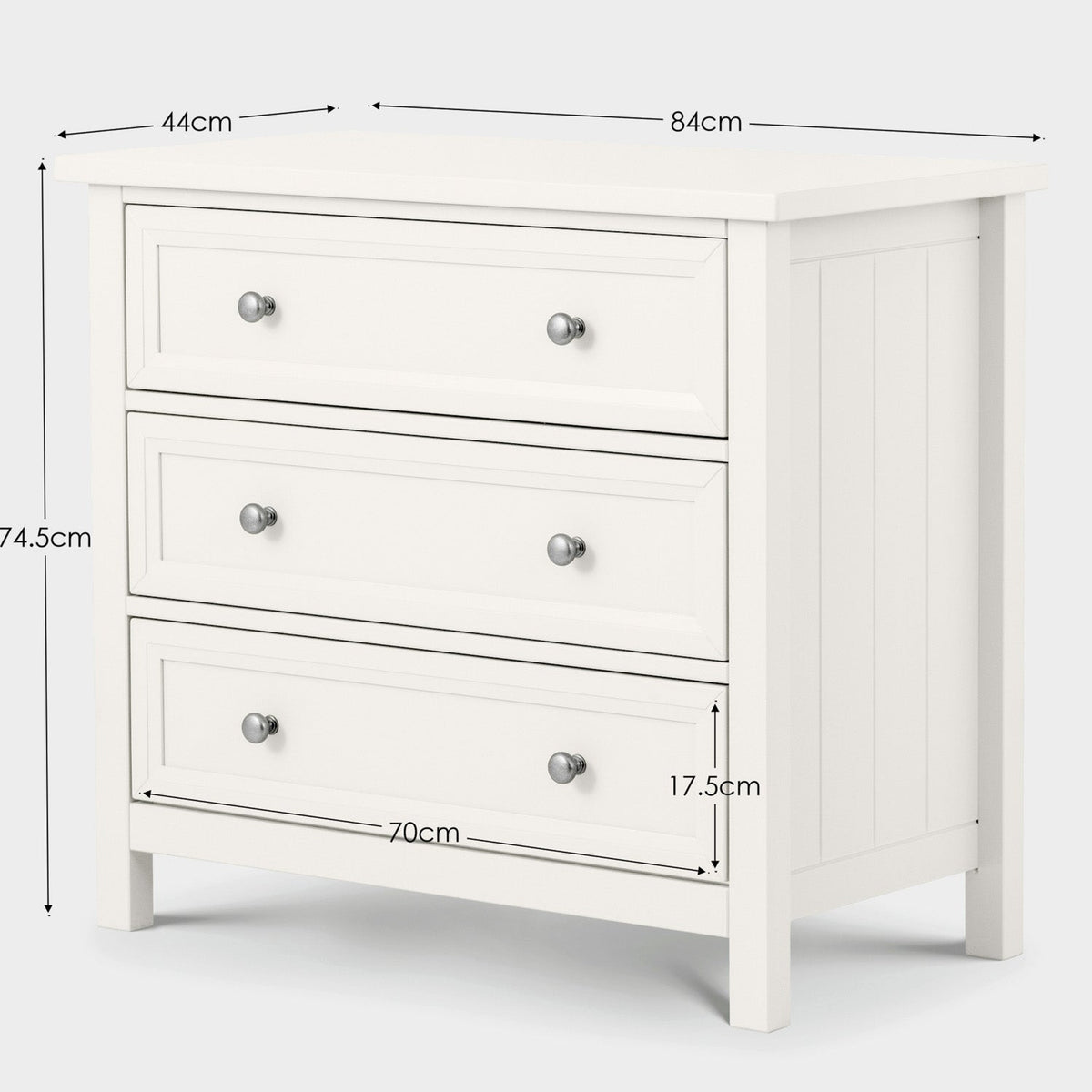 Marisol 3 Drawer Wide Chest Surf White
