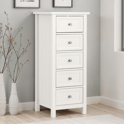 Marisol 5 Drawer Tall Chest Surf White