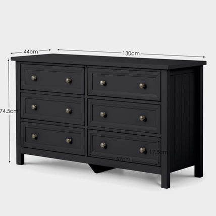 Marisol 6 Drawer Wide Chest Anthracite