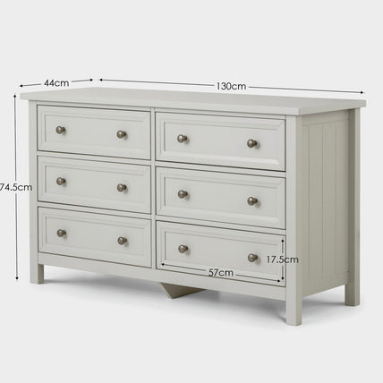 Marisol 6 Drawer Wide Chest Dove Grey