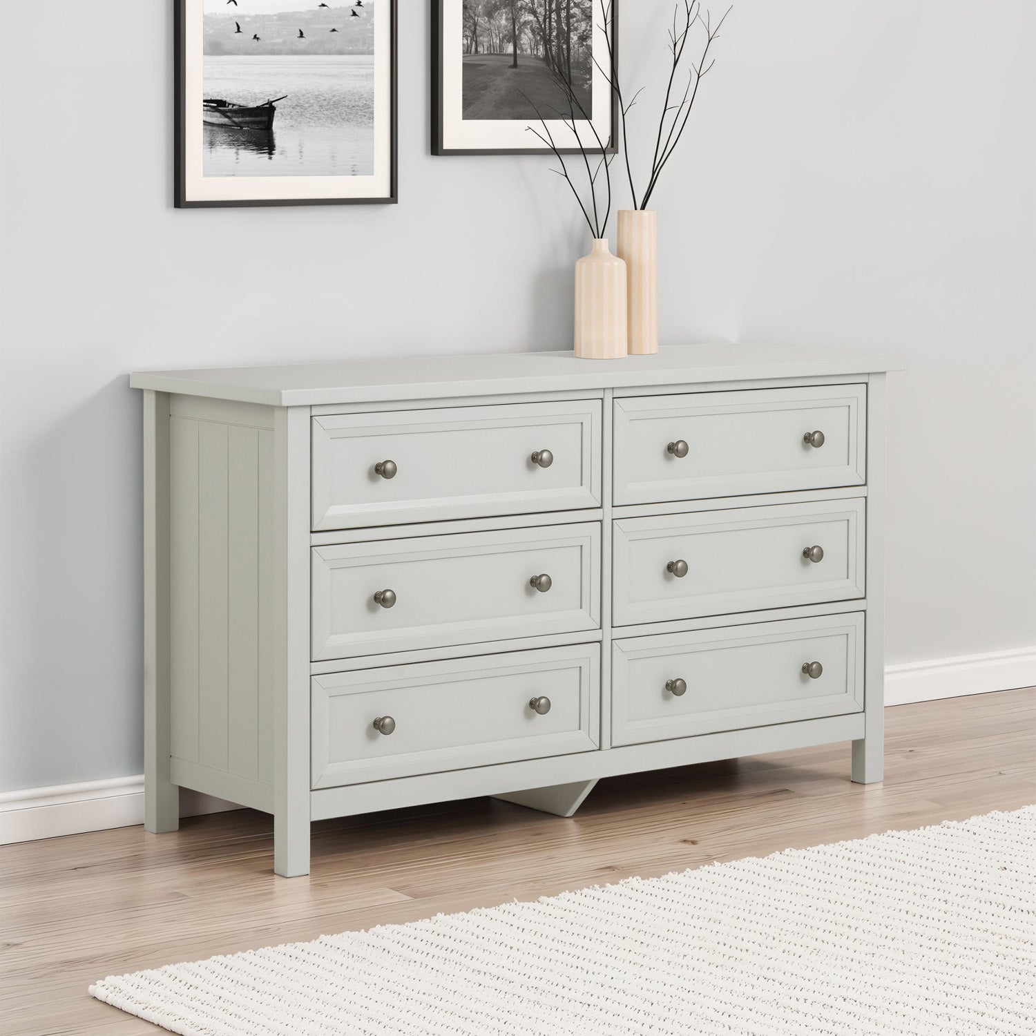 Marisol 6 Drawer Wide Chest Dove Grey