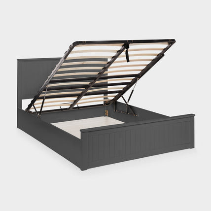 Marisol Bed Frame Double Anthracite Ottoman Storage