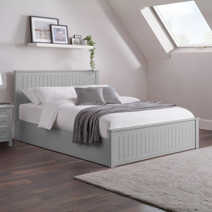 Marisol Bed Frame Double Dove Grey Ottoman Storage