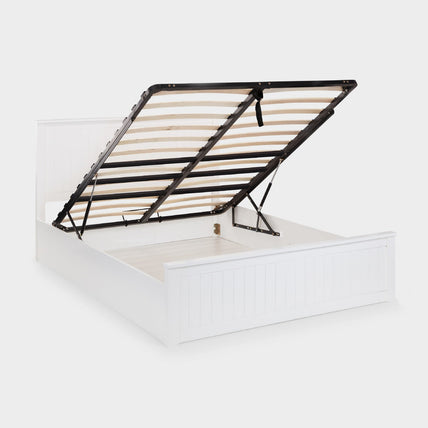 Marisol Bed Frame Double Surf White Ottoman Storage
