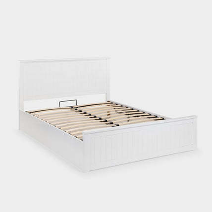 Marisol Bed Frame Double Surf White Ottoman Storage