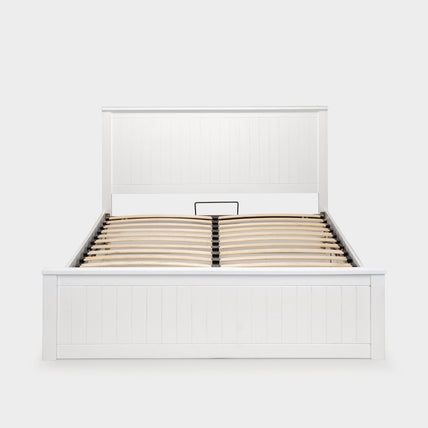 Marisol Bed Frame Double Surf White Ottoman Storage