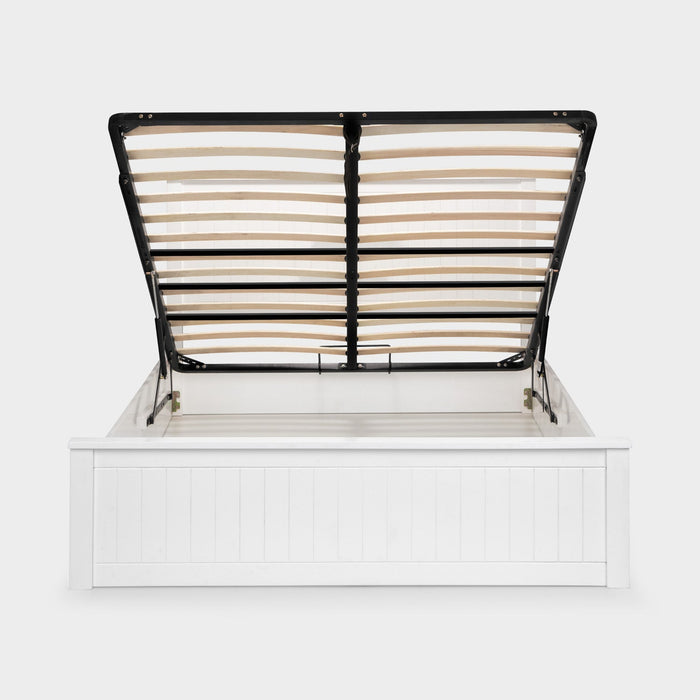 Marisol Bed Frame Double Surf White Ottoman Storage