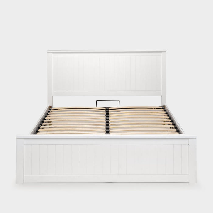 Marisol Bed Frame Kingsize Surf White Ottoman Storage