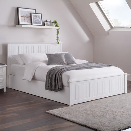 Marisol Bed Frame Kingsize Surf White Ottoman Storage